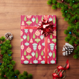 Rode vintage kerstboom Ornamenten Cadeaupapier