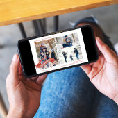 Rode Vintage Kerstfoto Sinterklaas  Feestdagenkaart