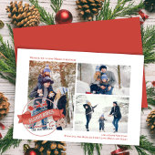 Rode Vintage Kerstfoto Sinterklaas  Feestdagenkaart