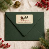 Rode Vintage Kerstman Retouradres Etiket