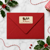 Rode Vintage Kerstman Retouradres Etiket