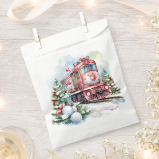 Rode Vintage Kersttrein Bedankzakje