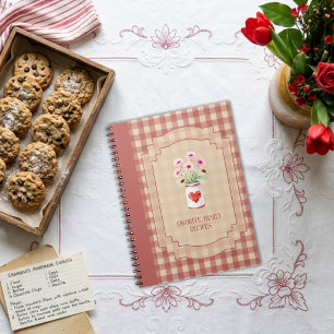 Rode Vintage Landelijke Cottagecore Familierecepte Notitieboek