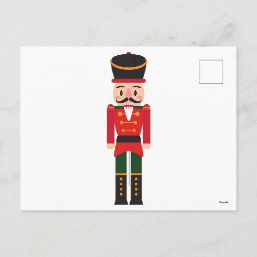 Rode Vintage Notenkraker Kerst  Feestdagenkaart (Achterkant)