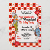 Rode Vintage Onederland konijn Hatter (Voorkant / Achterkant)