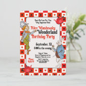 Rode Vintage Onederland konijn Hatter (Staand voorkant)