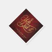 Rode vintage perkament ,kalligrafie 'We Did It' Servet (Hoek)