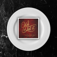 Rode vintage perkament ,kalligrafie 'We Did It'