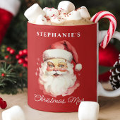 Rode Vintage Retro Kerstman Kerstmis Koffiemok
