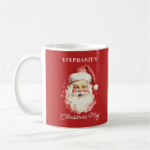 Rode Vintage Retro Kerstman Kerstmis Koffiemok (Links)