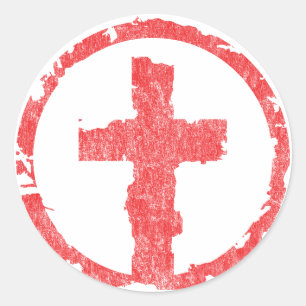 Rode Vintage Ronde Sticker