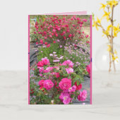 Rode Vintage Rozen Rozentuin bloemen Kaart (Gele Bloem)