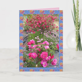 Rode Vintage Rozen Rozentuin bloemen Kaart