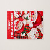 Rode Vintage Santa Claus Christmas Kinder Legpuzzel (Horizontaal)