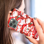 Rode Vintage Santa Claus Tartan Plaid Christmas iPhone 15 Pro Case<br><div class="desc">Rode Vintage Santa Claus Tartan Plaid Christmas Hoesje-Mate iPhone 15 Pro Hoesje</div>