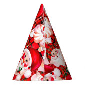 Rode Vintage Santa Claus Tartan Plaid Christmas Feesthoedjes (Achterkant)