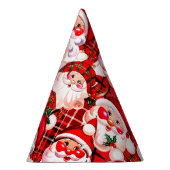 Rode Vintage Santa Claus Tartan Plaid Christmas Feesthoedjes (Rechts)