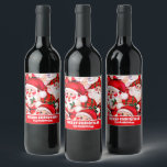 Rode Vintage Santa Claus Tartan Plaid Christmas Wijn Etiket<br><div class="desc">Rode Vintage Santa Claus Tartan Plaid Kerstwijn label</div>