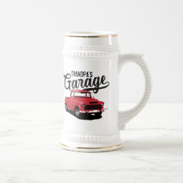 Rode Vintage Truck Aangepaste Bierpul