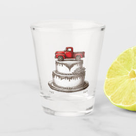 Rode Vintage Truck Shot Glas