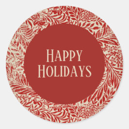 Rode Vintage Vakantie Kaart Envelope Seal Ronde Sticker