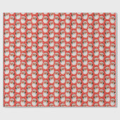 Rode Vintage Victoriaans Kerstman Cadeaupapier (Vlak)