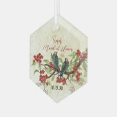 Rode Vintage Vogel Bruidsmeisje Ornamenten (Voorkant links)