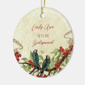 Rode Vintage Vogel Bruidsmeisje Ornamenten (Links)