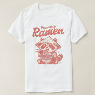 Rode Vintage Wasbeer Eet Ramen Noedel Kom T-Shirt