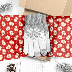 Rode Vintage Waterverf Kerstman Kerstmis Tissuepapier