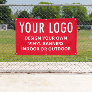 Rode Vinyl Banner Zakelijk Logo Binnen of Buiten