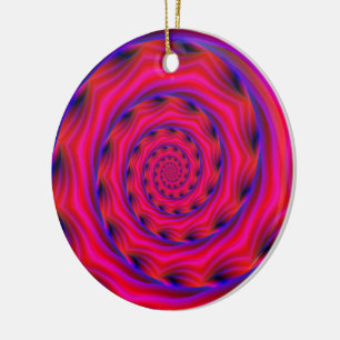 Rode Violet en blauwe spiraal Keramisch Ornament