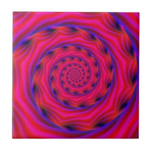 Rode Violet en blauwe spiraal Tegeltje