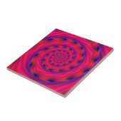 Rode Violet en blauwe spiraal Tegeltje (Zijkant)