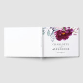 Rode Violet Floral Botanical Wedding Gastenboek (Volledig)