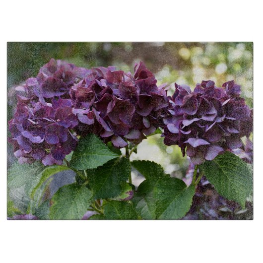 Rode Violet Hydrangea Bloeit Bloemig Snijplank (Voorkant)