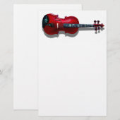 RODE VIOLIN OP WITTE - STATIONERIE BRIEFPAPIER (Voorkant / Achterkant)