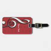 Rode vioolsleutel bagagelabel - 2-zijdig (Voorkant horizontaal)