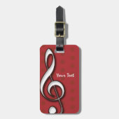Rode vioolsleutel bagagelabel - 2-zijdig (Voorkant verticaal)