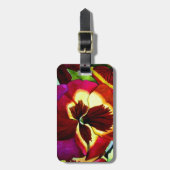 Rode viooltjes aquarel bloem originele kunst bagagelabel (Voorkant verticaal)