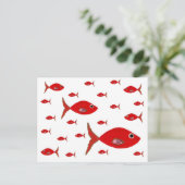 Rode vis briefkaart (Staand voorkant)
