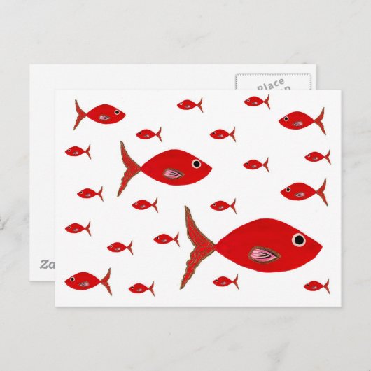 Rode vis briefkaart (Voorkant / Achterkant)