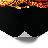 Rode vis donkere schilderij poster (Hoek)