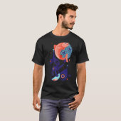 Rode Vis Droom Blauwe Fantasie Schepsel Abstracte T-shirt (Voorkant volledig)