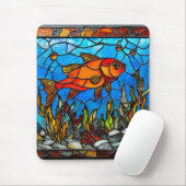Rode vis glas in lood muismat (Met muis)