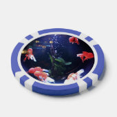 Rode vis in glazen aquarium poker chips (Enkel)
