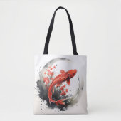 Rode Vis Inkt Schildering Tote Bag (Voorkant)
