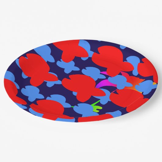 Rode vis Kinder Papieren Bordje (Gekanteld)