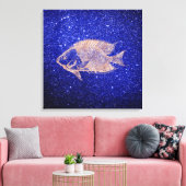 Rode vis Marine Zee Ocean Life Roze Rose Gold1 Canvas Afdruk (Insitu (Woonkamer))