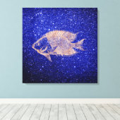 Rode vis Marine Zee Ocean Life Roze Rose Gold1 Canvas Afdruk (Insitu (Houten vloer))